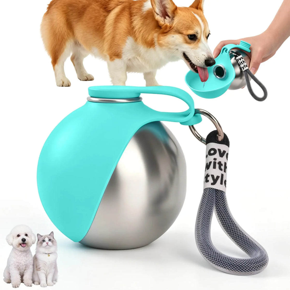 Portable Stainless Steel Dog Water Bottle