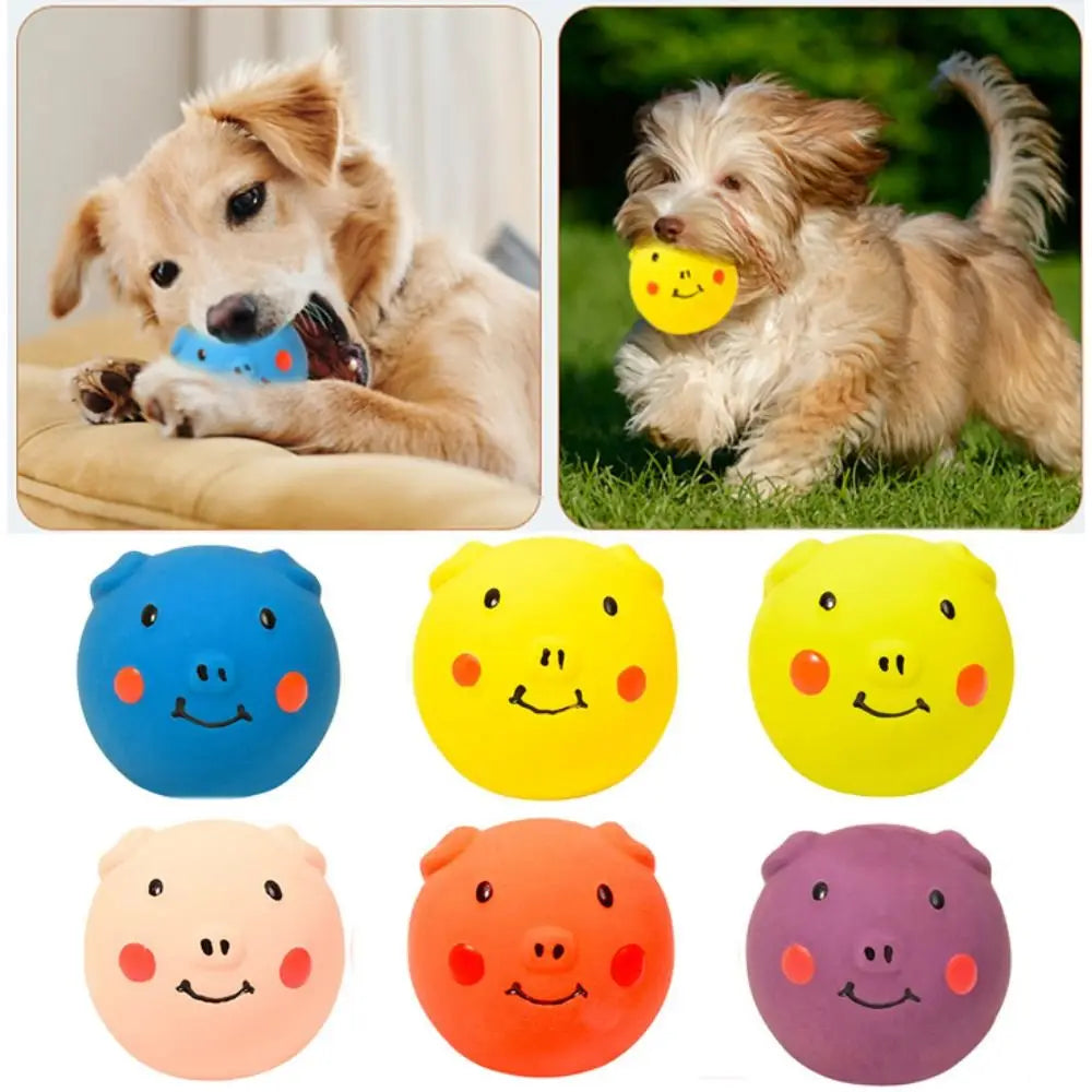 Colorful Latex Squeaky Pig Dog Toy