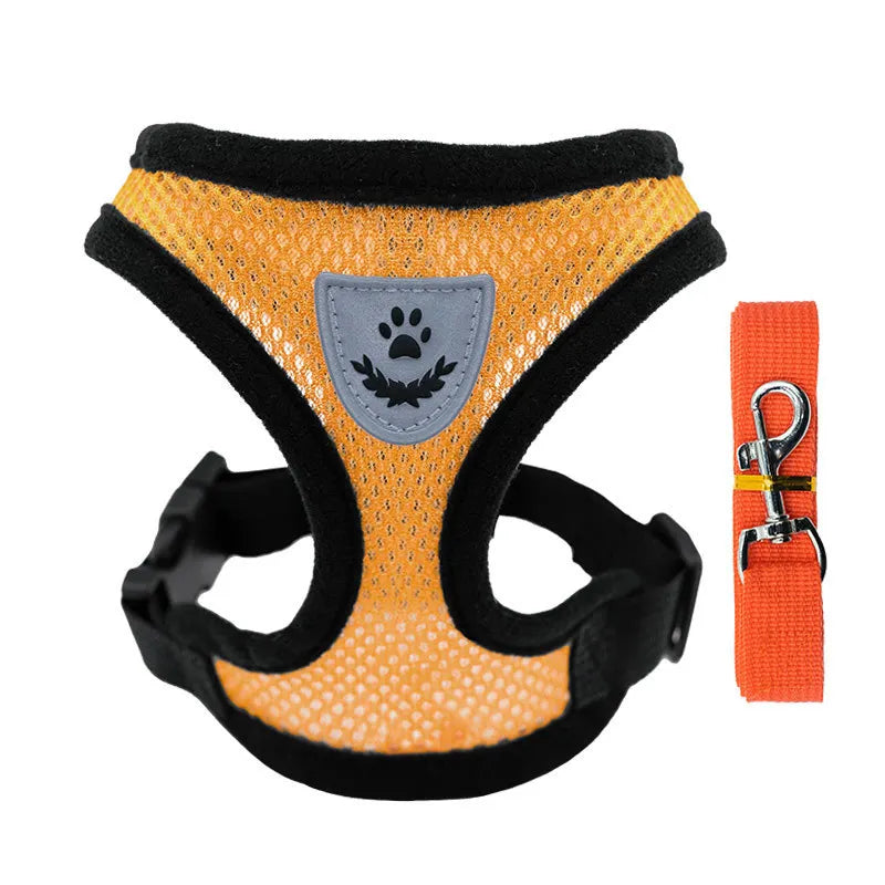 Adjustable Mesh Dog Vest and Leash Set for Small Pets