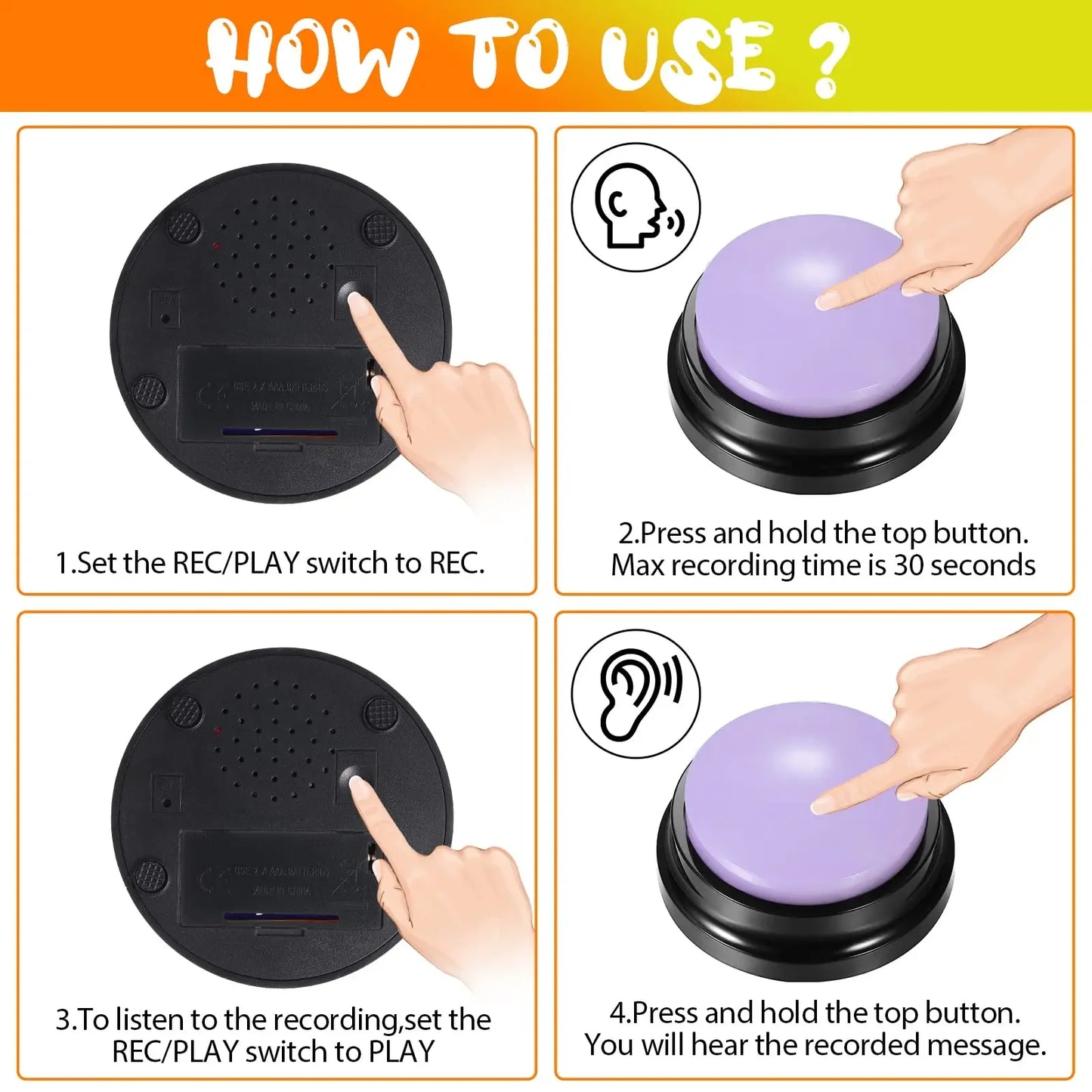 Recordable Dog Communication Training Buttons