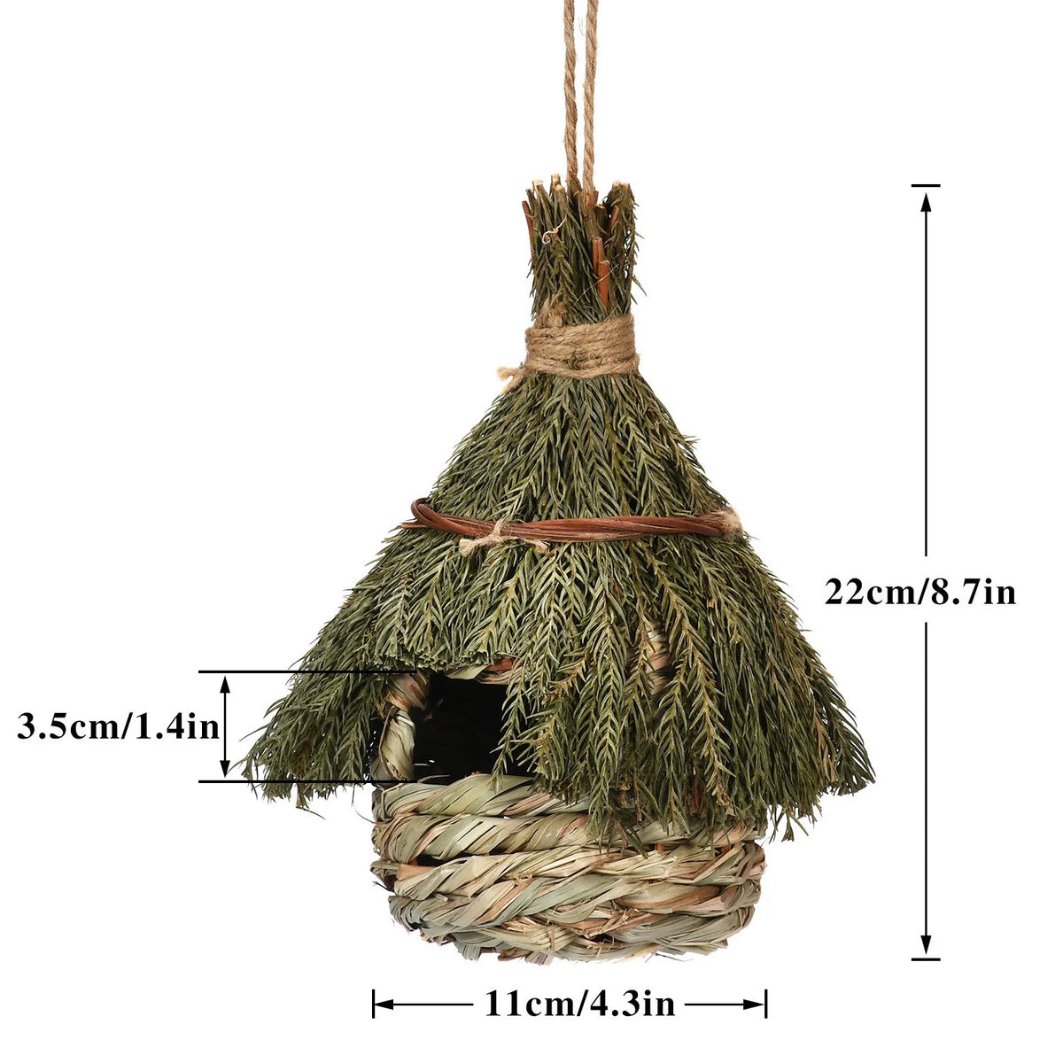 Woven Natural Grass Birdhouse Hideaway Decoration