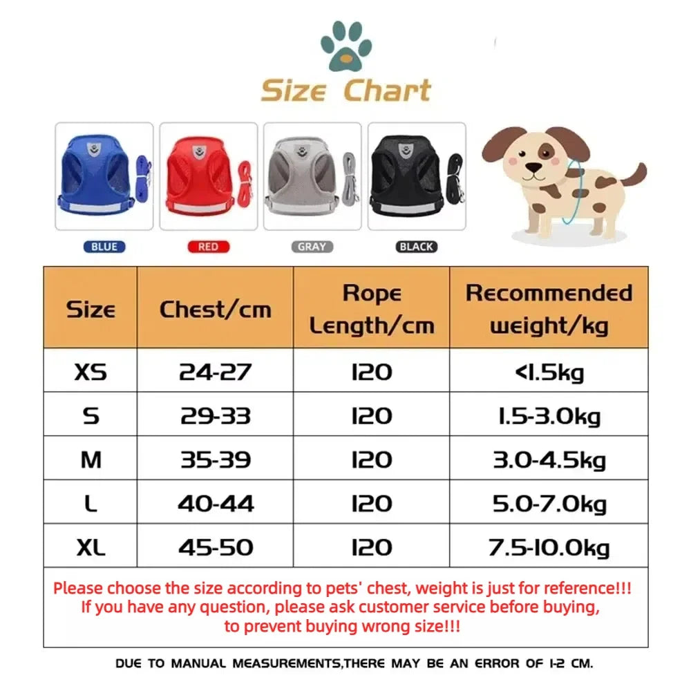 Reflective Escape-Proof Cat Harness and Leash Set