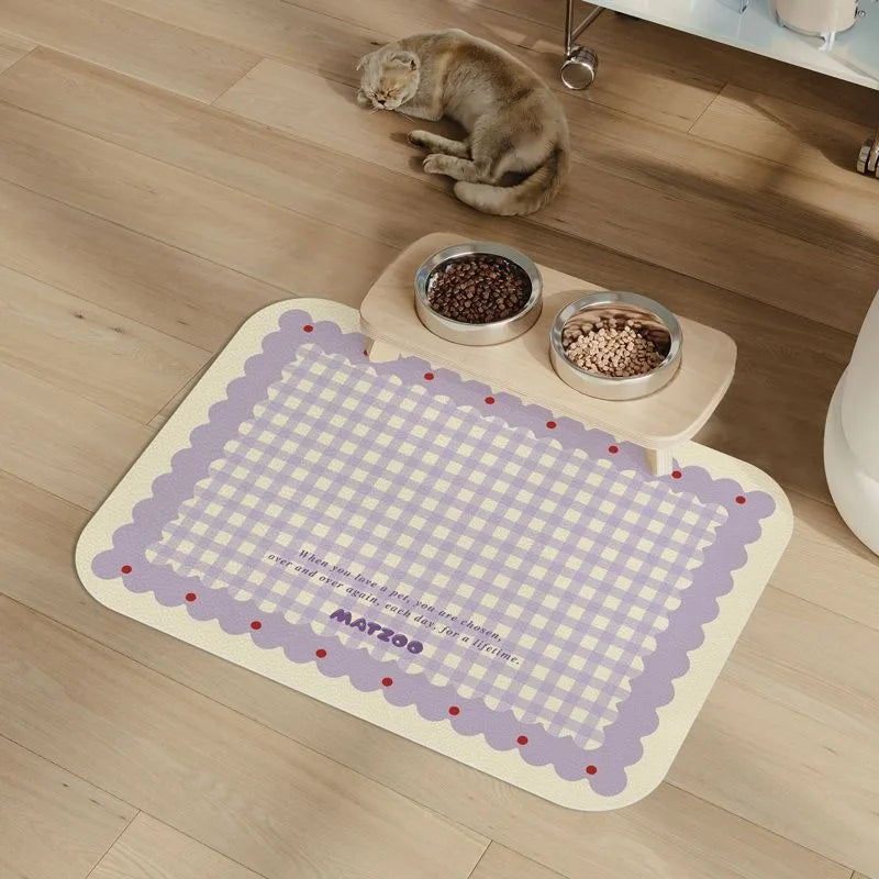 Checkered NonSlip Pet Feeding Mat
