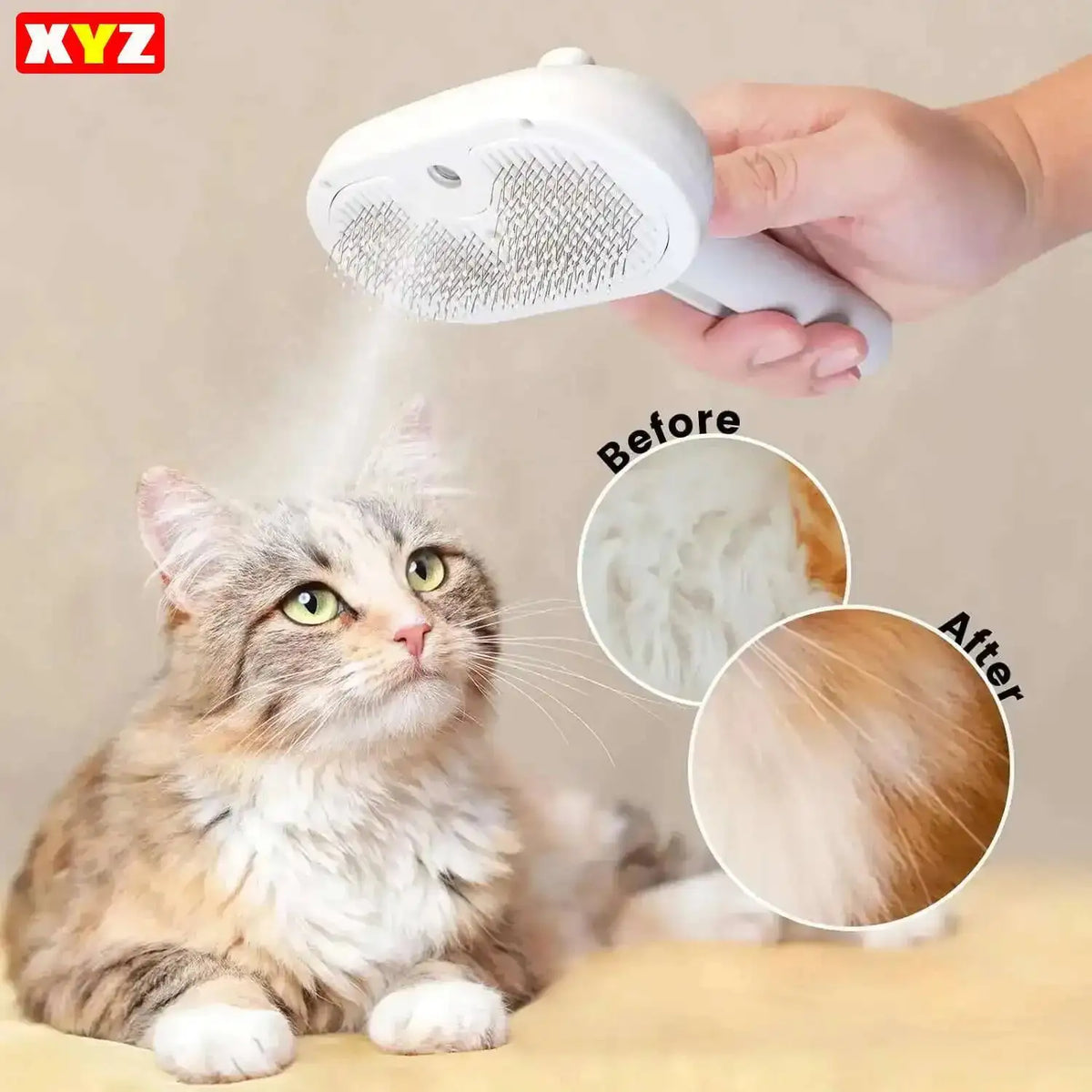 3-in-1 Electric Steamy Pet Grooming Brush