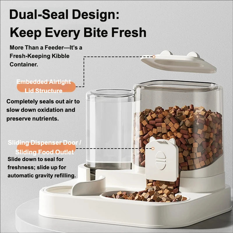 Automatic Pet Feeder and Water Fountain Bowl