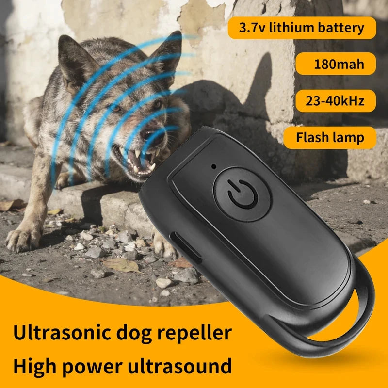 Rechargeable Ultrasonic Dog Repeller with Flashlight