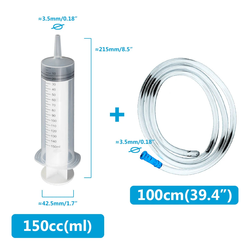 Large Capacity Pet Feeding and Liquid Syringe with Hose