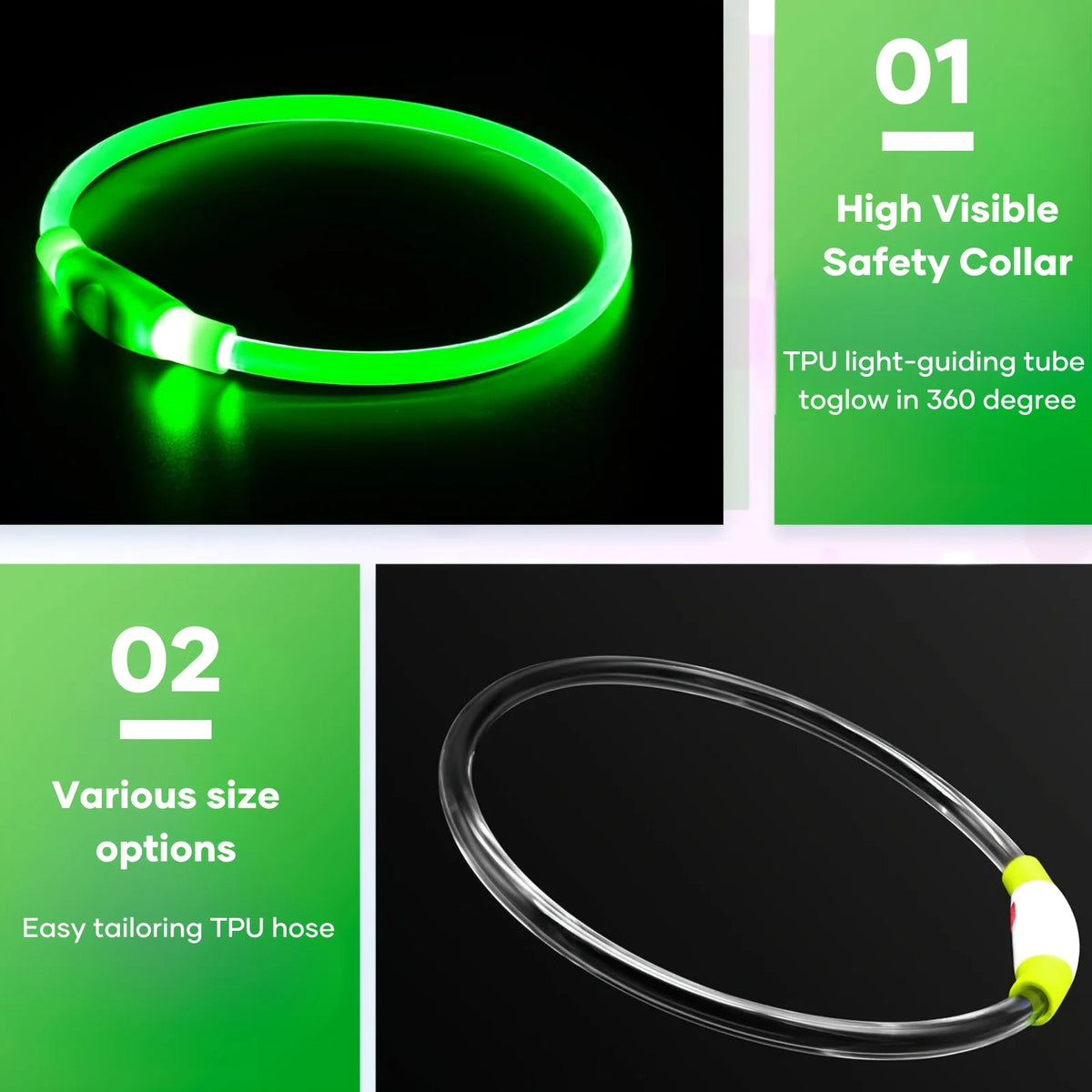 USB Rechargeable LED Pet Light Collar