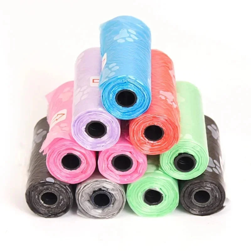 Disposable Dog Poop Bags with Dispenser and Leash Clip