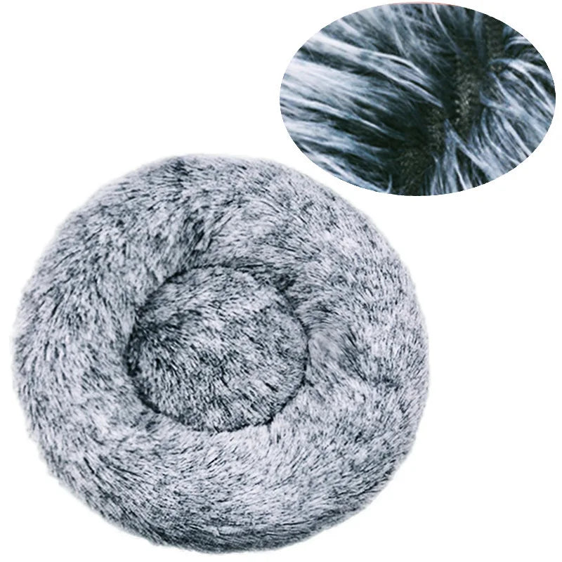 Plush Round Winter Warm Pet Bed in Six Sizes