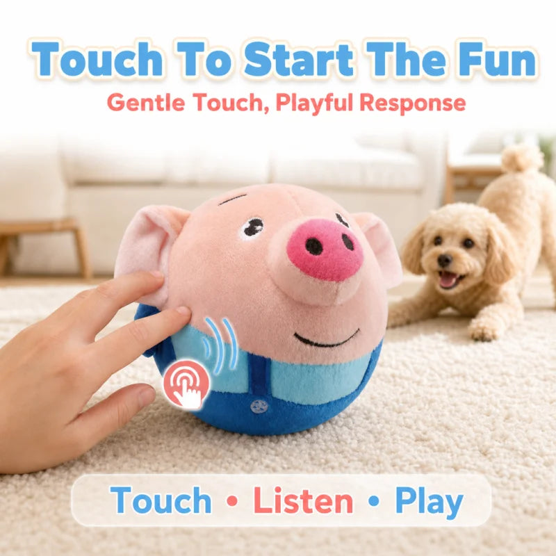 Interactive Plush Bouncing Dog Toy with Music and Vibration