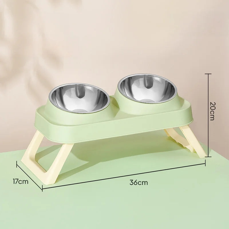 Foldable Elevated Dual Pet Feeder