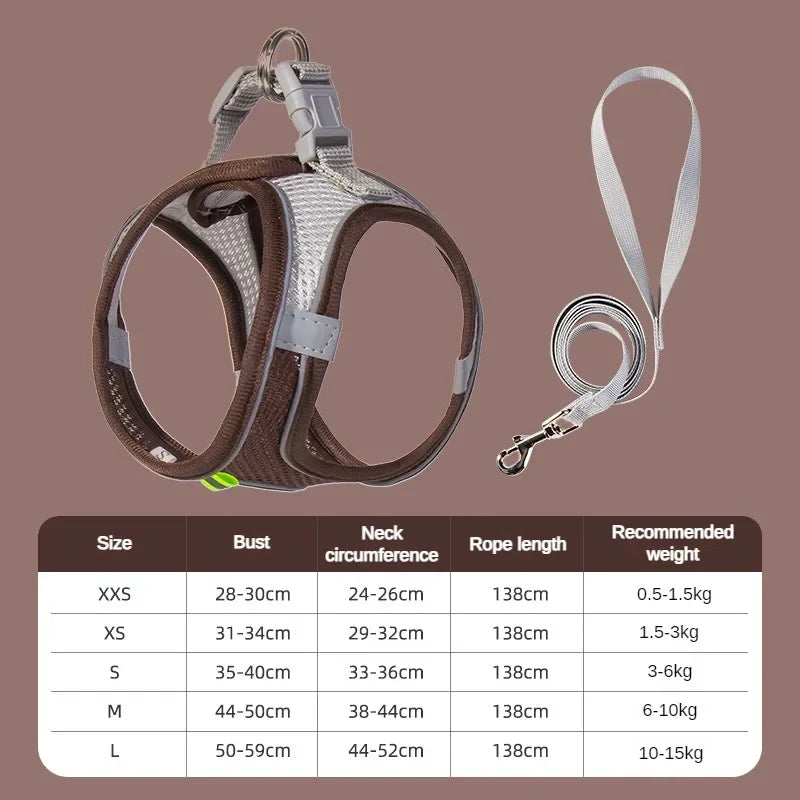 Breathable Adjustable Dog Harness and Safety Vest