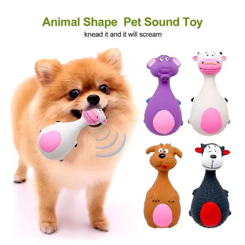 Latex Squeaky Cartoon Animal Dog Toy