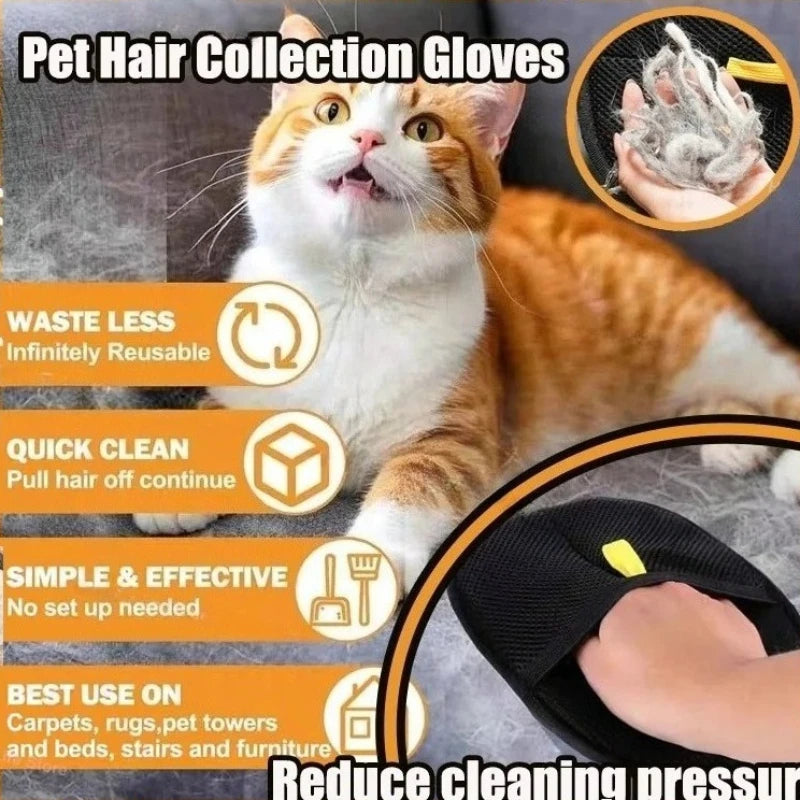 Double-Sided Pet Hair Removal and Grooming Glove