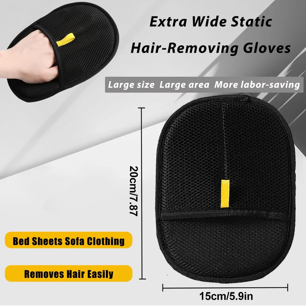 Reusable Pet Hair Removal Grooming Gloves