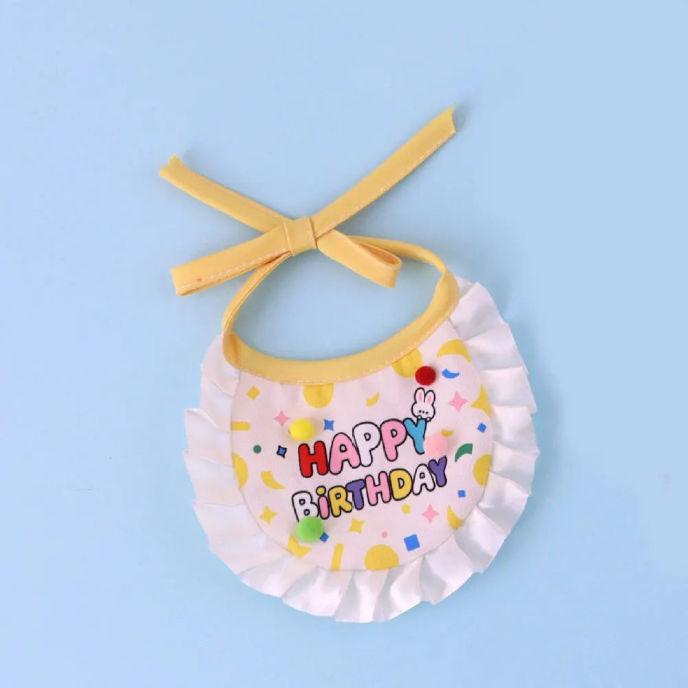 Pet Birthday Hat and Bib Party Costume Set