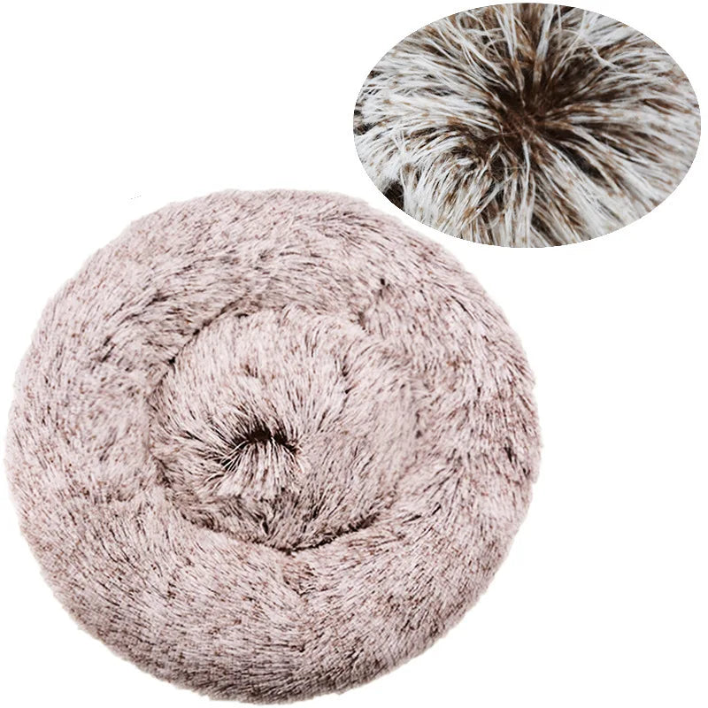 Plush Round Winter Warm Pet Bed in Six Sizes
