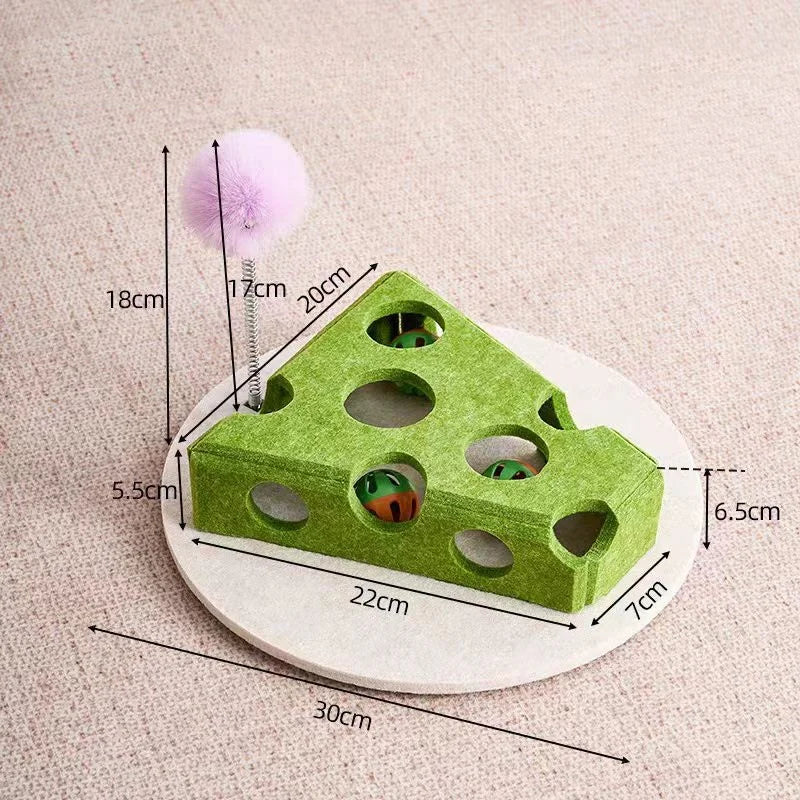 Interactive Felt Cat Puzzle Box With Bell Ball