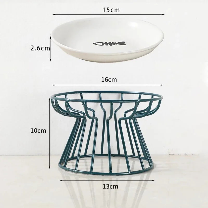 Raised Double Ceramic Pet Bowl and Stand