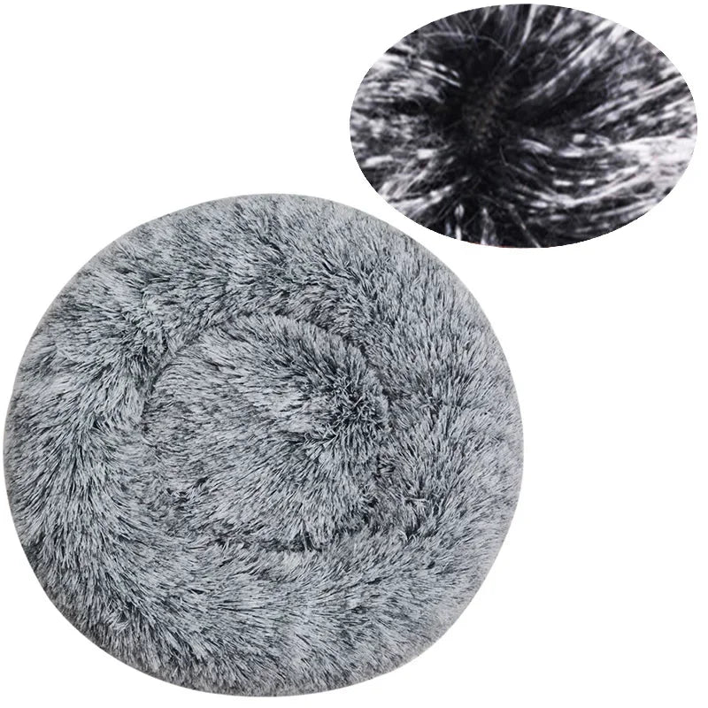 Plush Round Winter Warm Pet Bed in Six Sizes