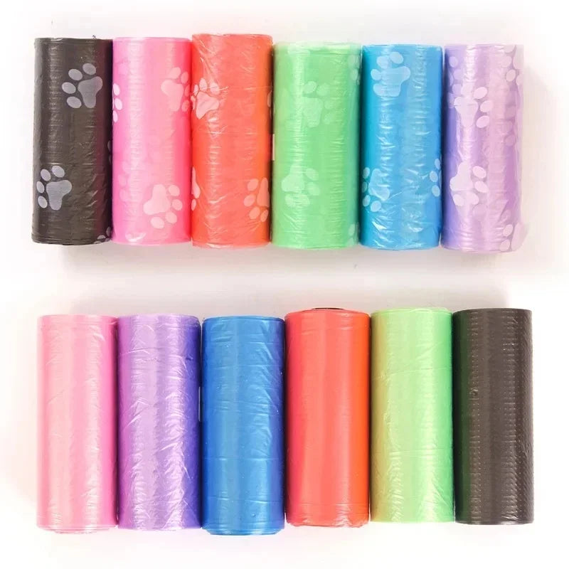 Disposable Dog Poop Bags with Dispenser and Leash Clip