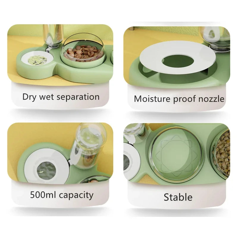 Automatic Triple Bowl Pet Feeder and Water Dispenser