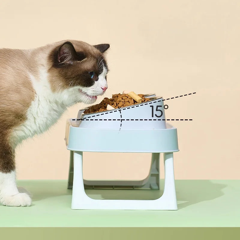 Foldable Elevated Dual Pet Feeder