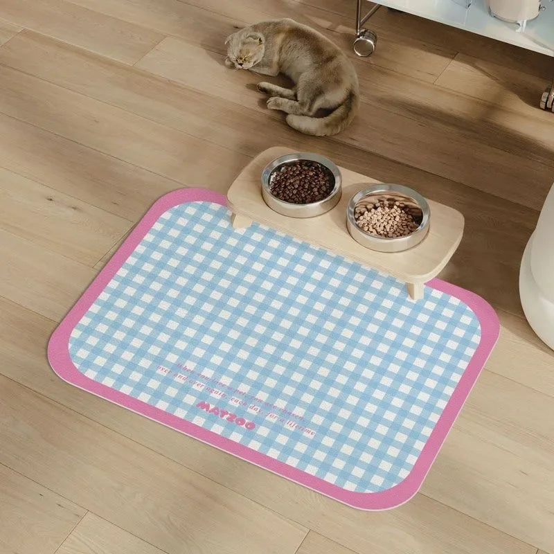 Checkered NonSlip Pet Feeding Mat
