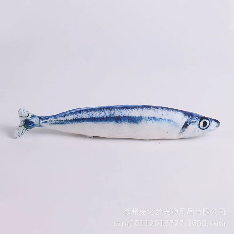 Interactive 3D Plush Fish Catnip Toy