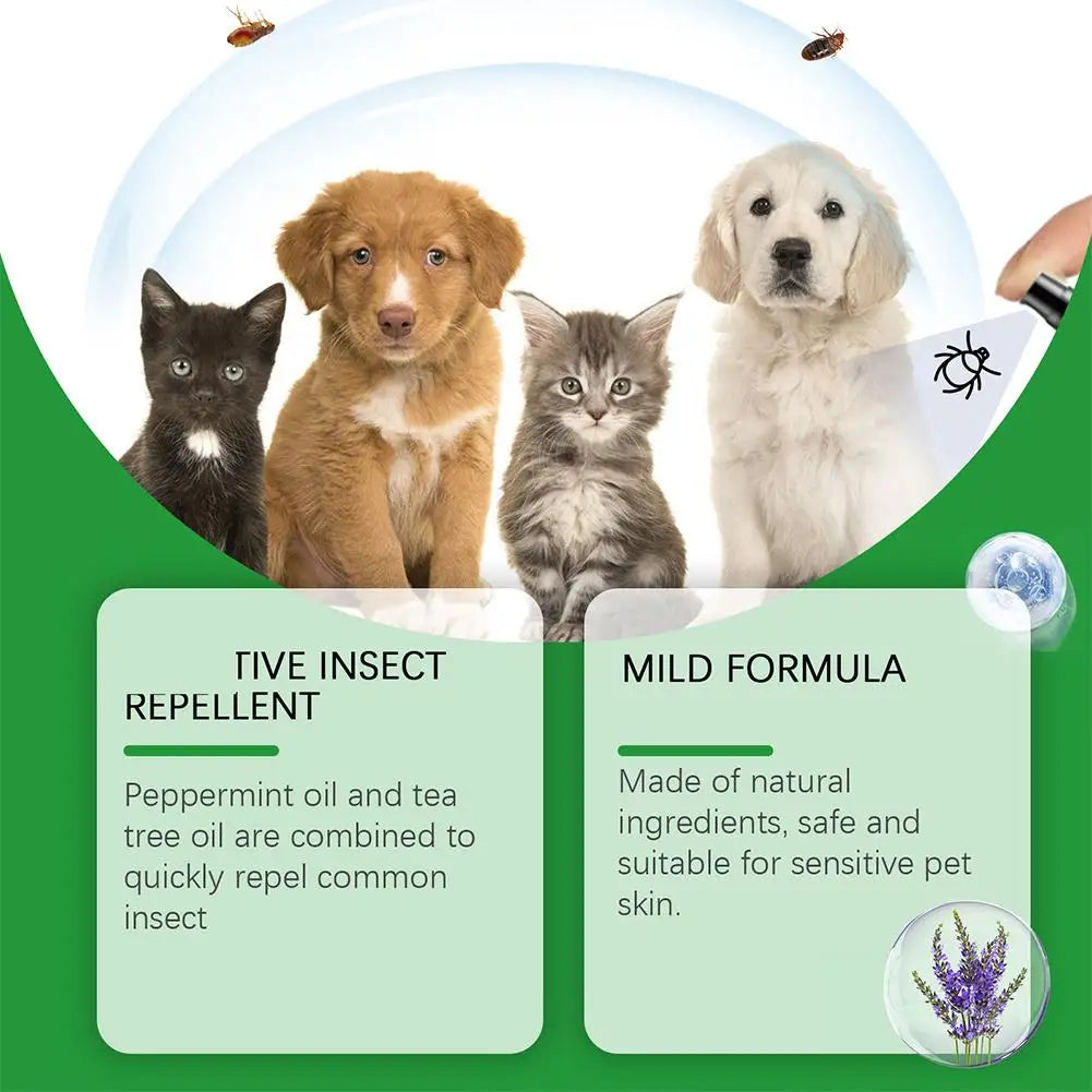 Gentle Pet Insect Repellent Spray for Fleas and Mites