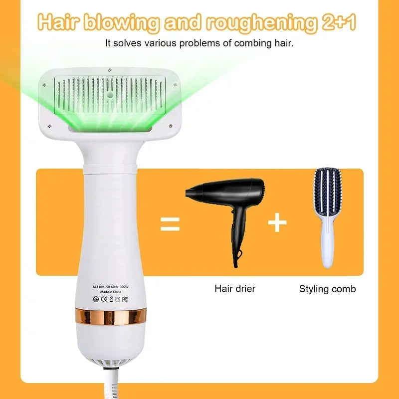 2-in-1 Pet Hair Dryer and Grooming Brush