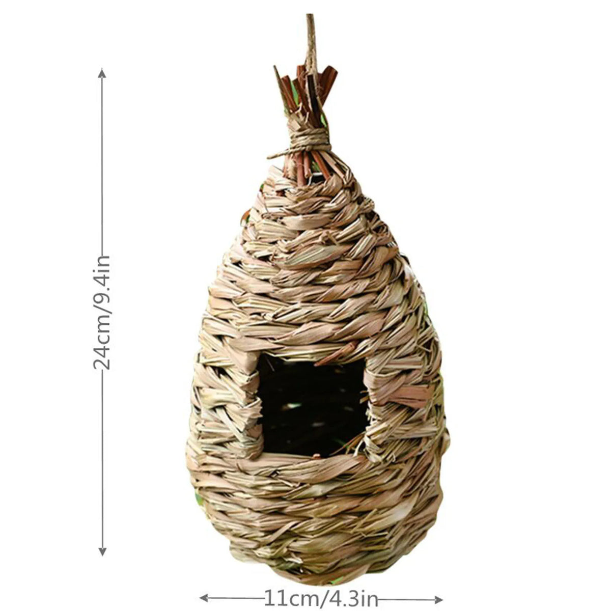 Woven Natural Grass Birdhouse Hideaway Decoration