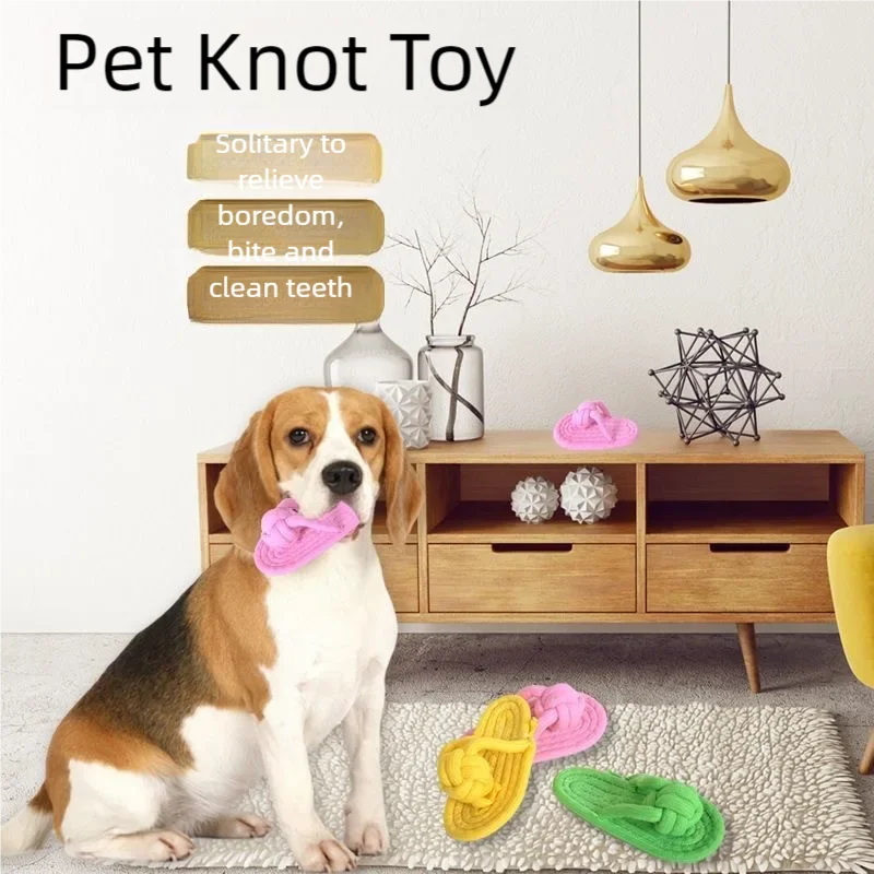 Interactive Cotton Slipper Rope Dog Toy for Teeth Training