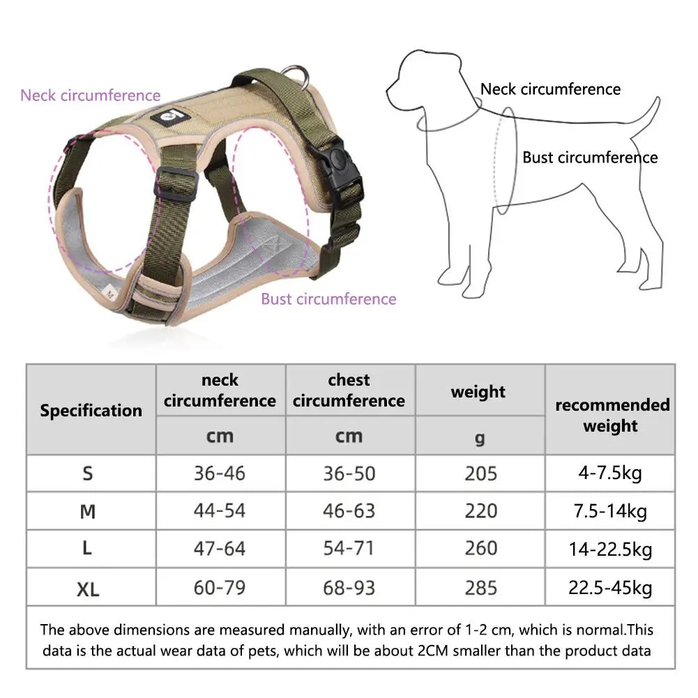 Reflective Tactical Adjustable Dog Harness Vest