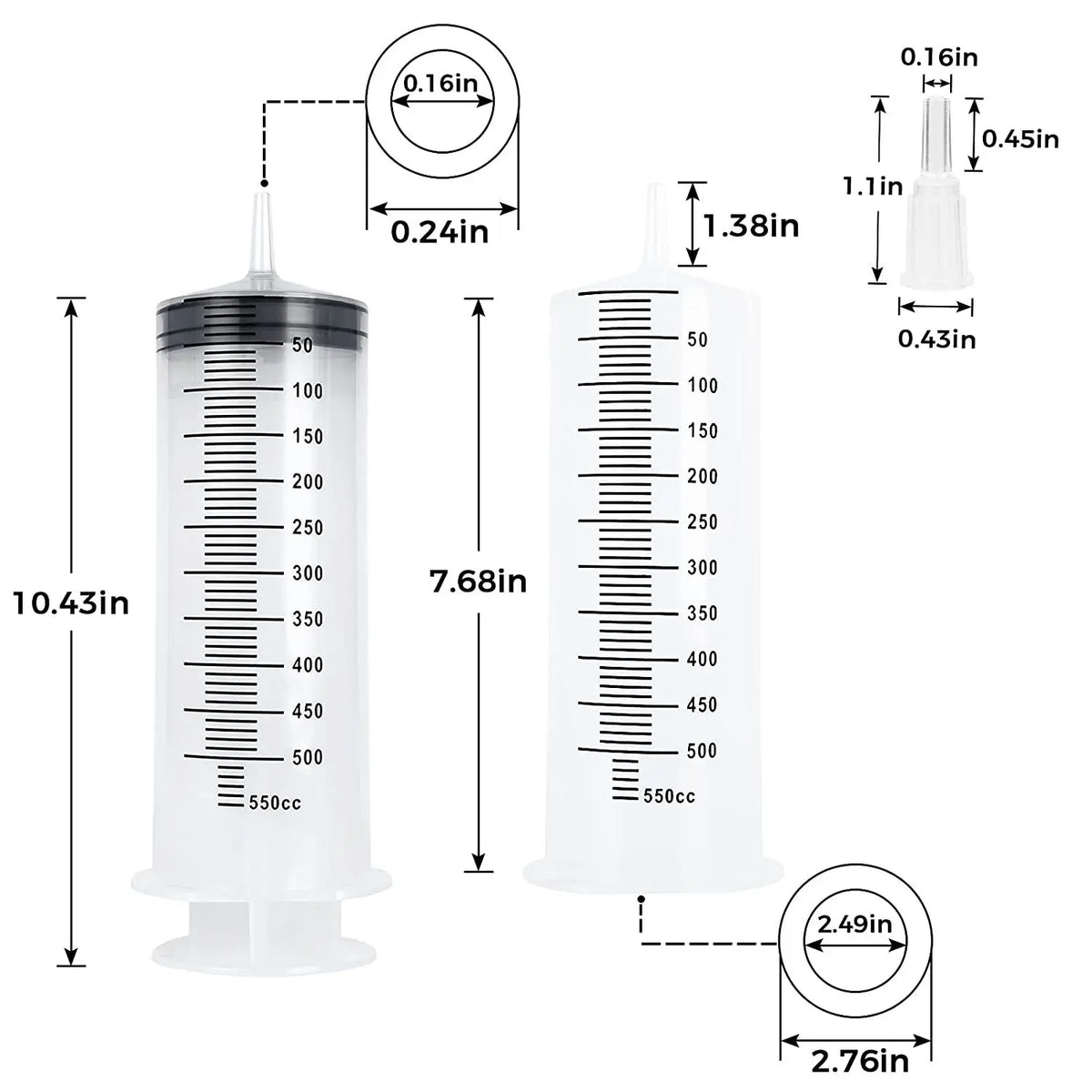 Large Capacity Pet Feeding and Liquid Syringe with Hose
