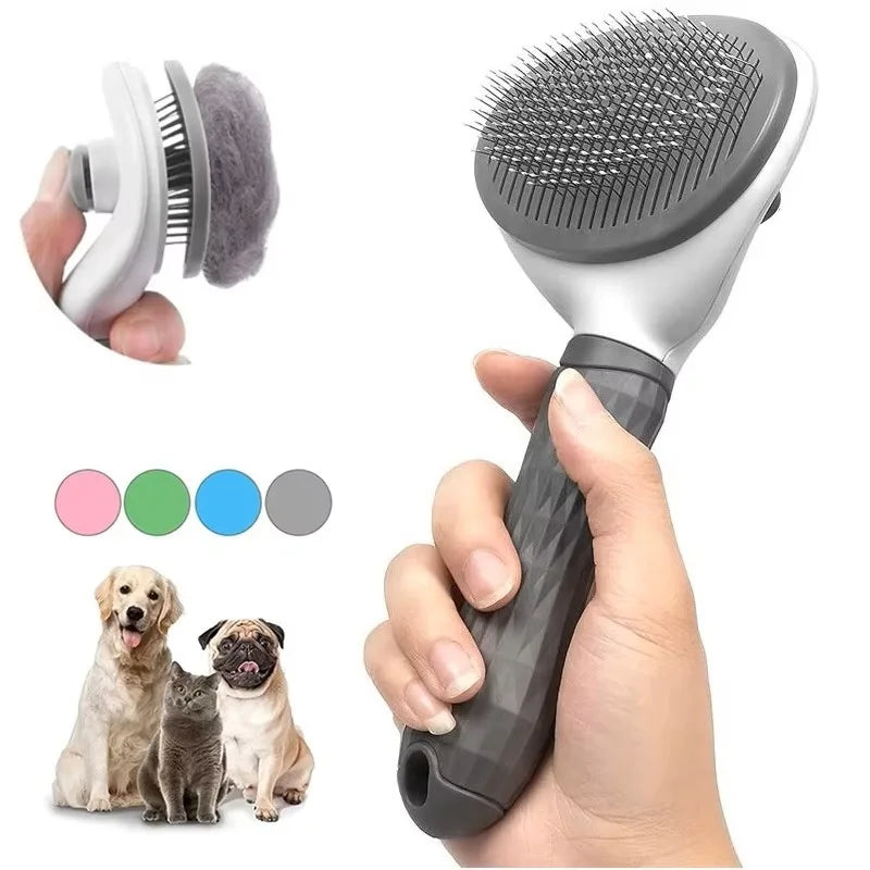 Self-Cleaning Pet Grooming Brush and Hair Remover