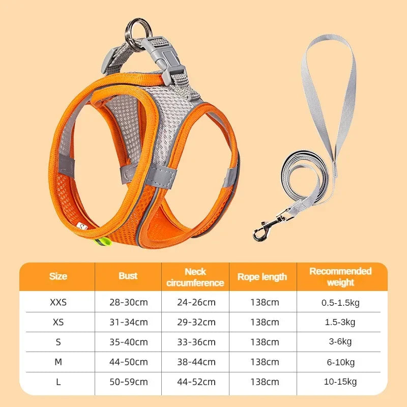 Breathable Adjustable Dog Harness and Safety Vest