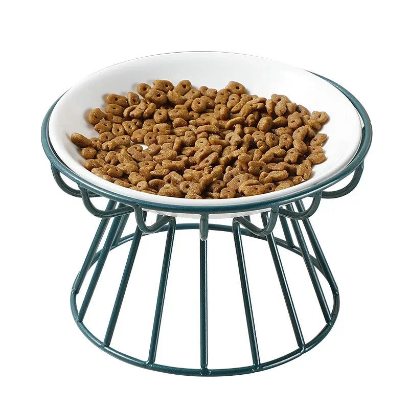 Raised Double Ceramic Pet Bowl and Stand