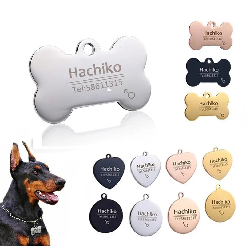 Personalized Engraved Pet ID Tag Bone Shape