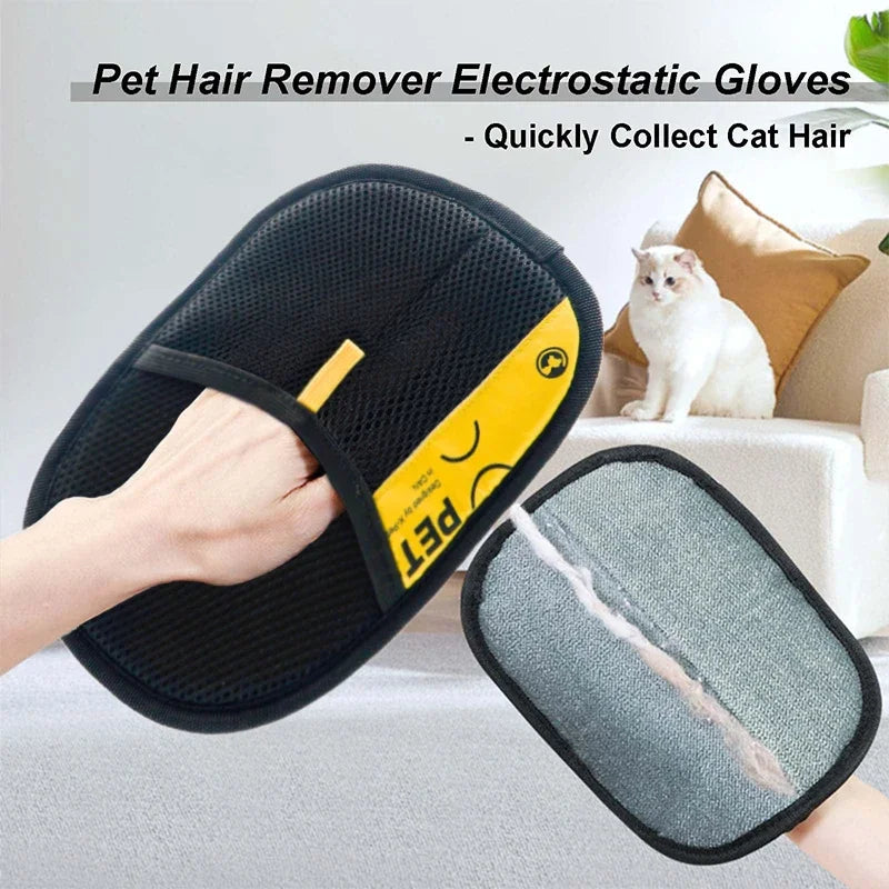 Reusable Pet Hair Remover Grooming Gloves