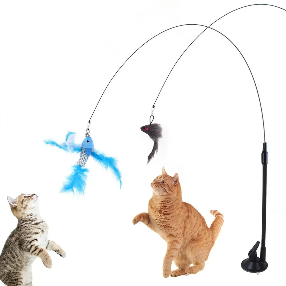 Interactive Simulation Bird Cat Teaser Toy with Bell