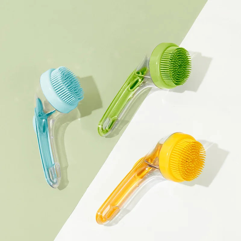 Silicone Pet Bath Brush and Massage Tool for Small Dogs and Cats