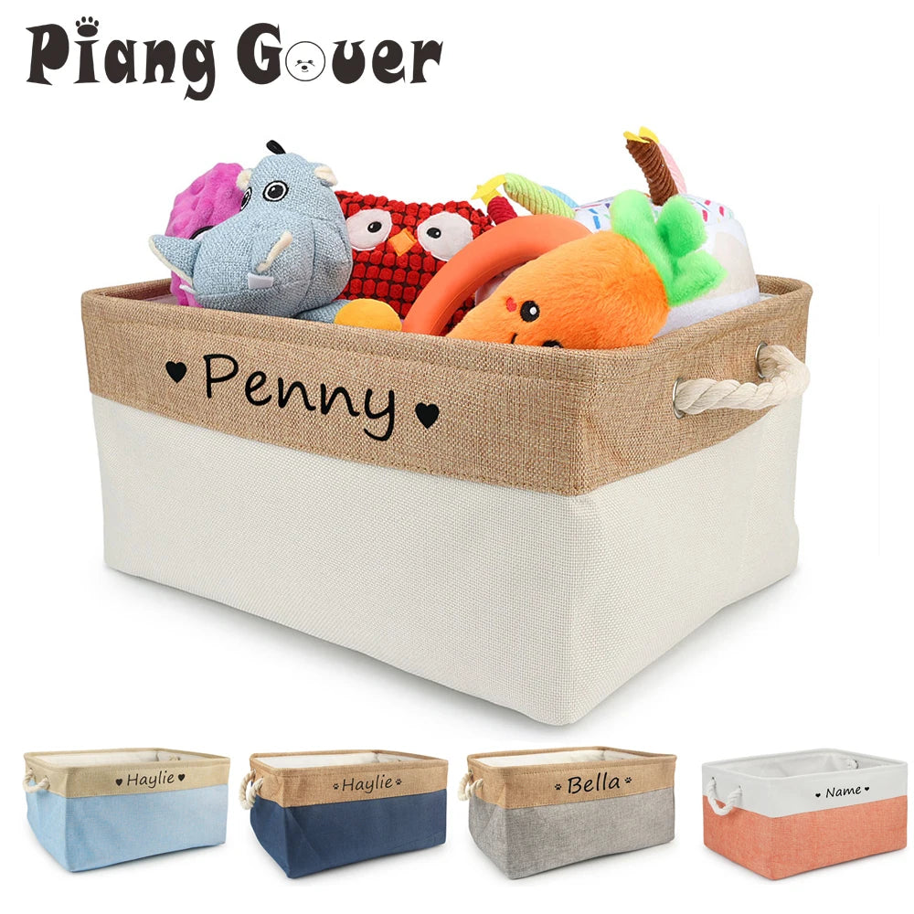Custom Personalized Dog Toy Basket and Pet Storage Box