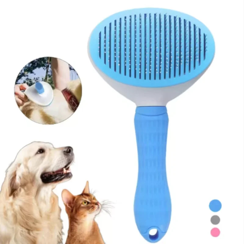 Self-Cleaning Pet Grooming Brush and Hair Remover