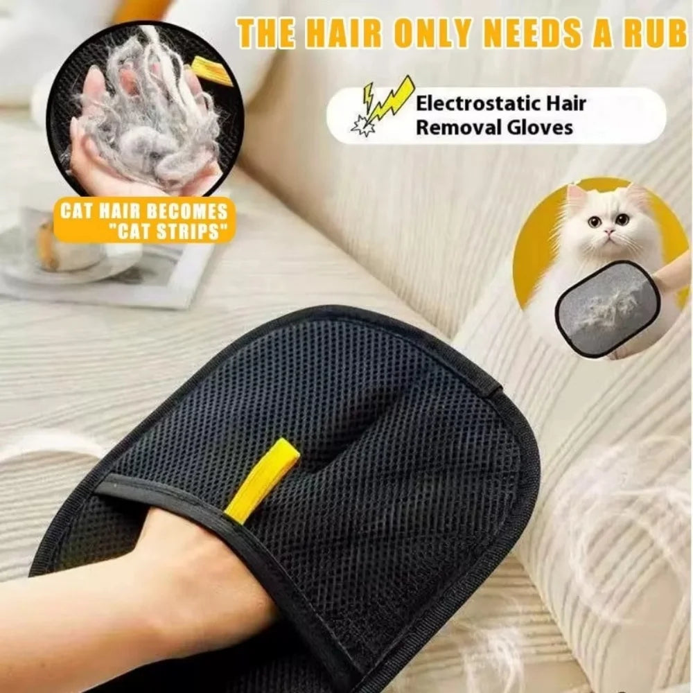 Double Sided Pet Hair Grooming and Deshedding Gloves