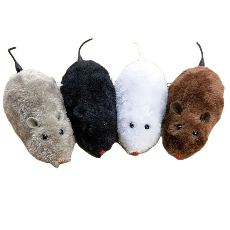 Interactive Plush Wind-Up Mouse Cat and Dog Toy