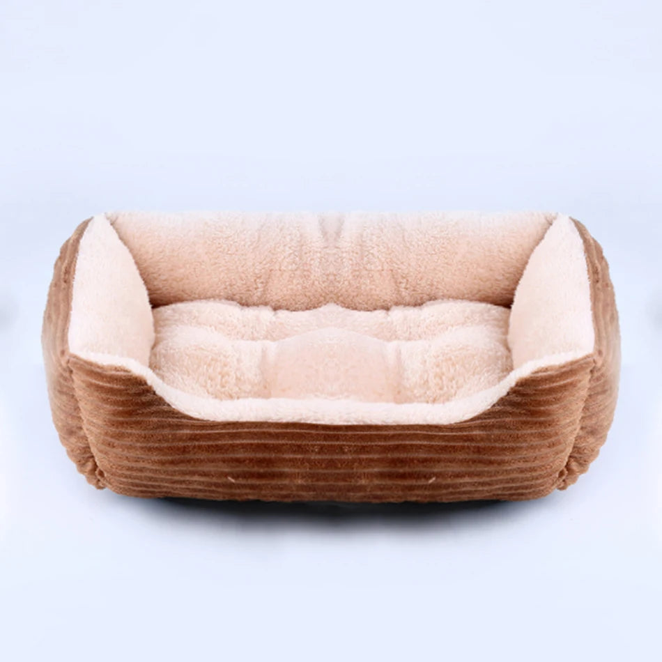 Plush Square Calming Pet Bed for Small and Medium Dogs