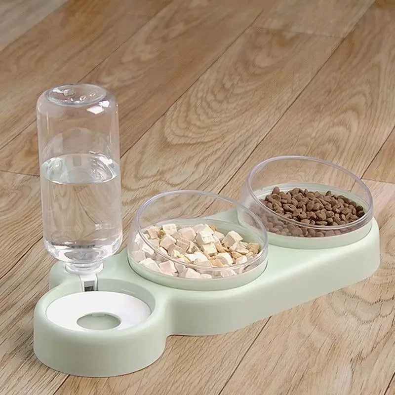 Triple Bowl Automatic Pet Water Dispenser and Feeder