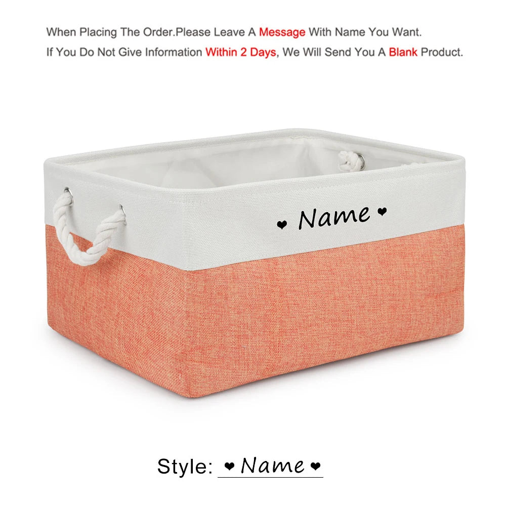 Custom Personalized Dog Toy Basket and Pet Storage Box